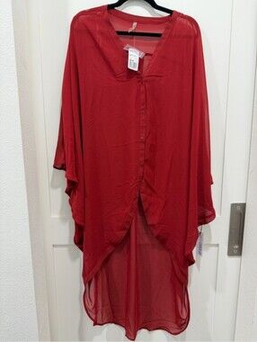 Forever 21 Red Swim Cover Up